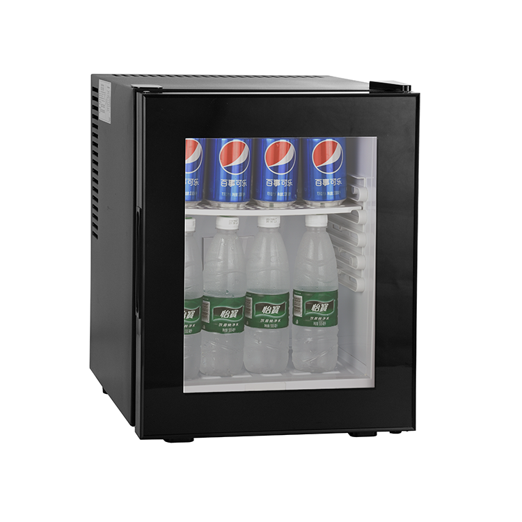 30L Double Layer Glass Door Mini Fridge No Noise Hotel Guestroom Coca Cola Fridge