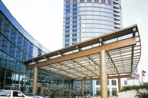 0.4mm-2mm .Best Choice  Large Outdoor Canopy Decorative And Practical Tempered Glass Entrance Awning Canopy System