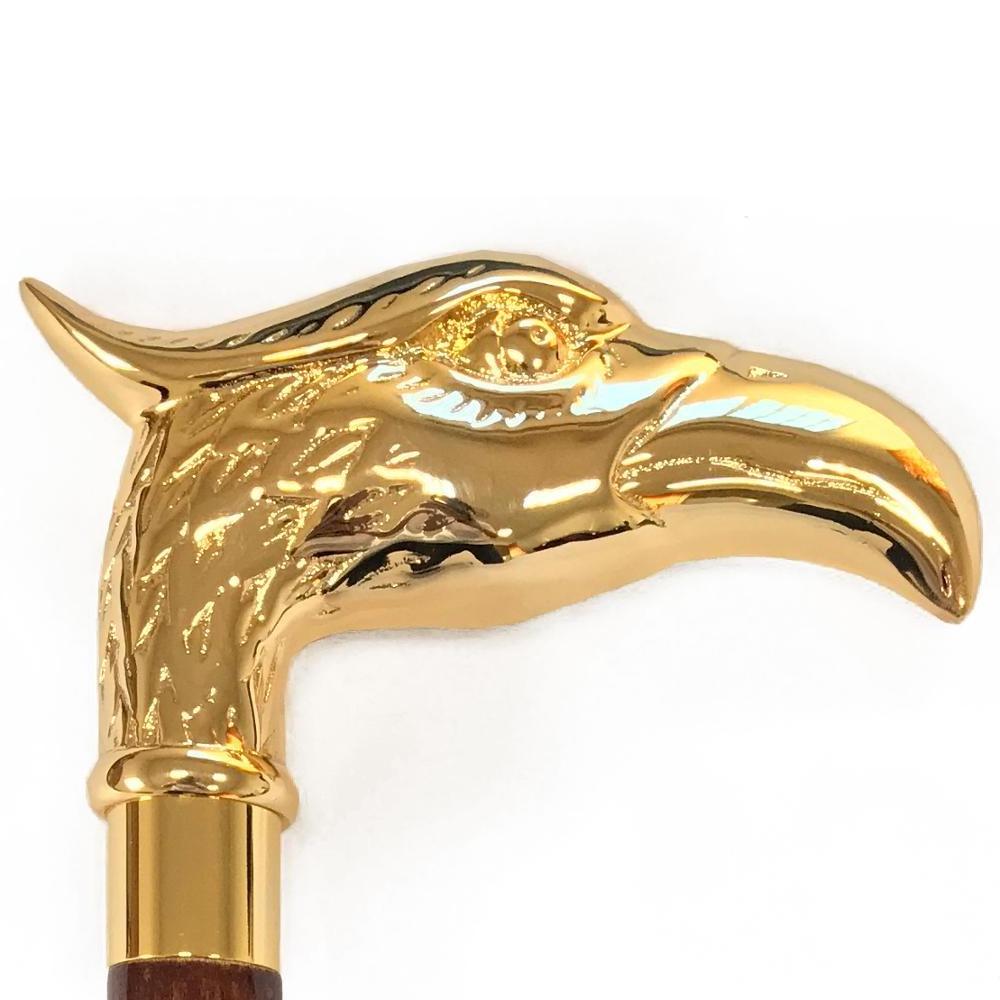 Eagle luxury golden brass handle walking cane