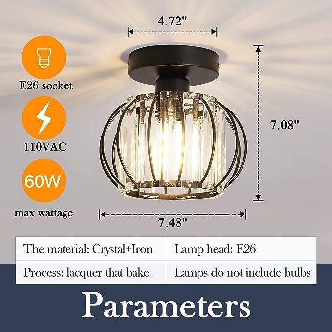 Maxlight Crystal Ceiling Light for Entryway Bedroom Bathroom Hallway Closet Foyer Mini Antique Chandelier Small Ceiling Lamp