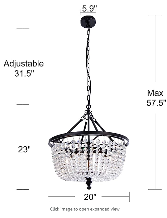 Coastal Crystal Chandelier Light Modern Chandelier Hanging Ceiling Light Fixture Round Beaded Chandeliers