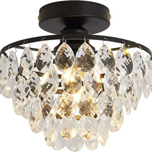 Mini Crystal Chandeliers for Dining Room Ceiling Light Fixtures for Indoor Hallway Bedroom Bathroom Kitchen Ceiling Lamp