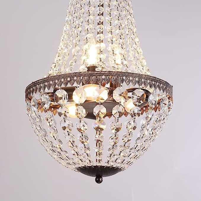 Maxlight French Empire Crystal Chandelier Farmhouse Pendant Chandeliers Lighting for living room Antique Bronze Ceiling Light