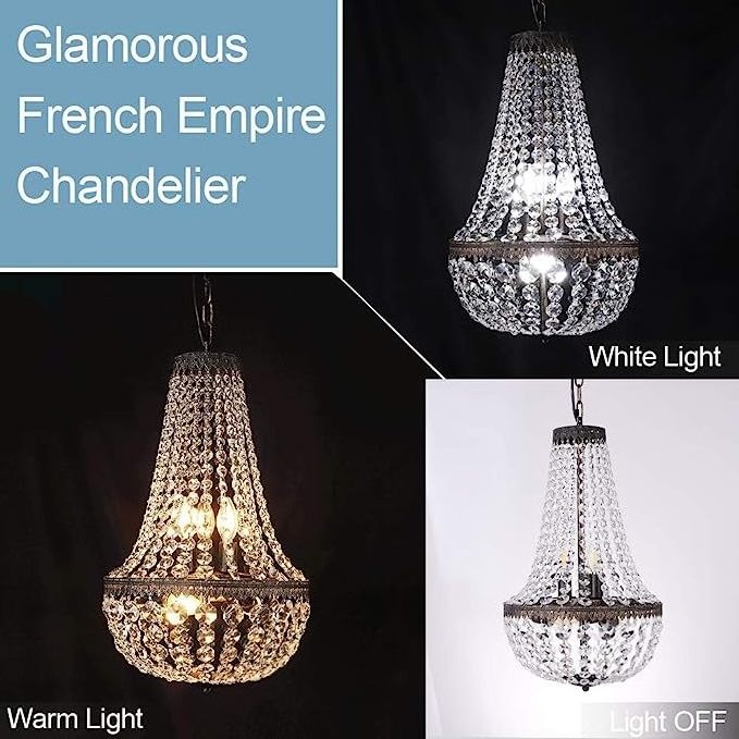 Maxlight French Empire Crystal Chandelier Farmhouse Pendant Chandeliers Lighting for living room Antique Bronze Ceiling Light