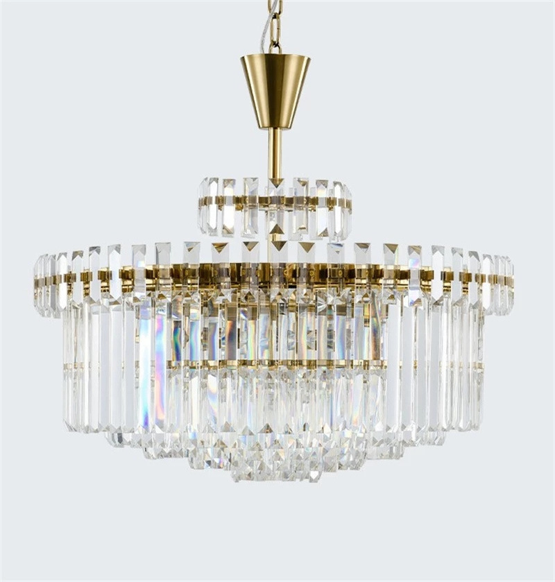 New Modern Luxury Large Chandelier Crystal Lamp LED Luminaire Gold Dining Room Living Room Home Lighting Fixture