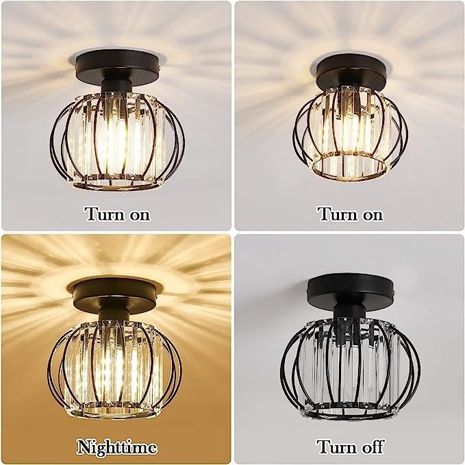 Maxlight Crystal Ceiling Light for Entryway Bedroom Bathroom Hallway Closet Foyer Mini Antique Chandelier Small Ceiling Lamp