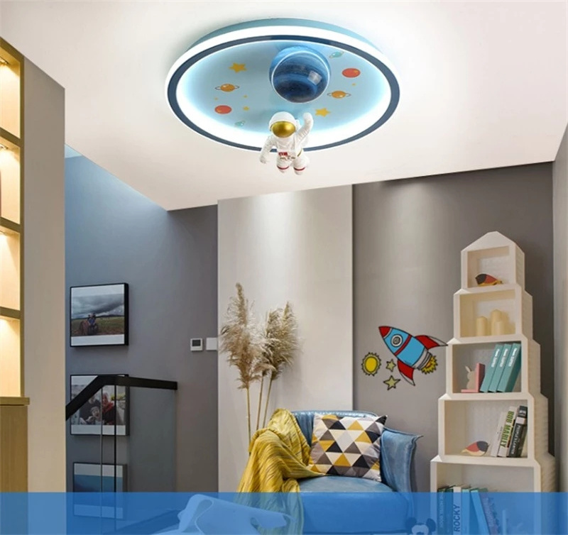 Modern Led Ceiling Light For Children's room Bedroom study Kids Baby Blue Cartoon Astronaut Ceiling Lamp Decor Light Fixtures