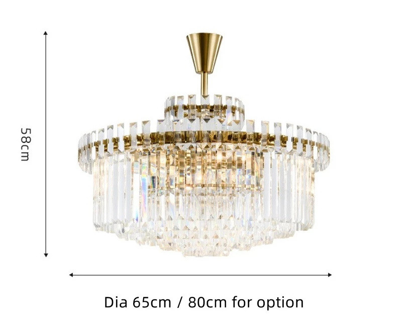 New Modern Luxury Large Chandelier Crystal Lamp LED Luminaire Gold Dining Room Living Room Home Lighting Fixture