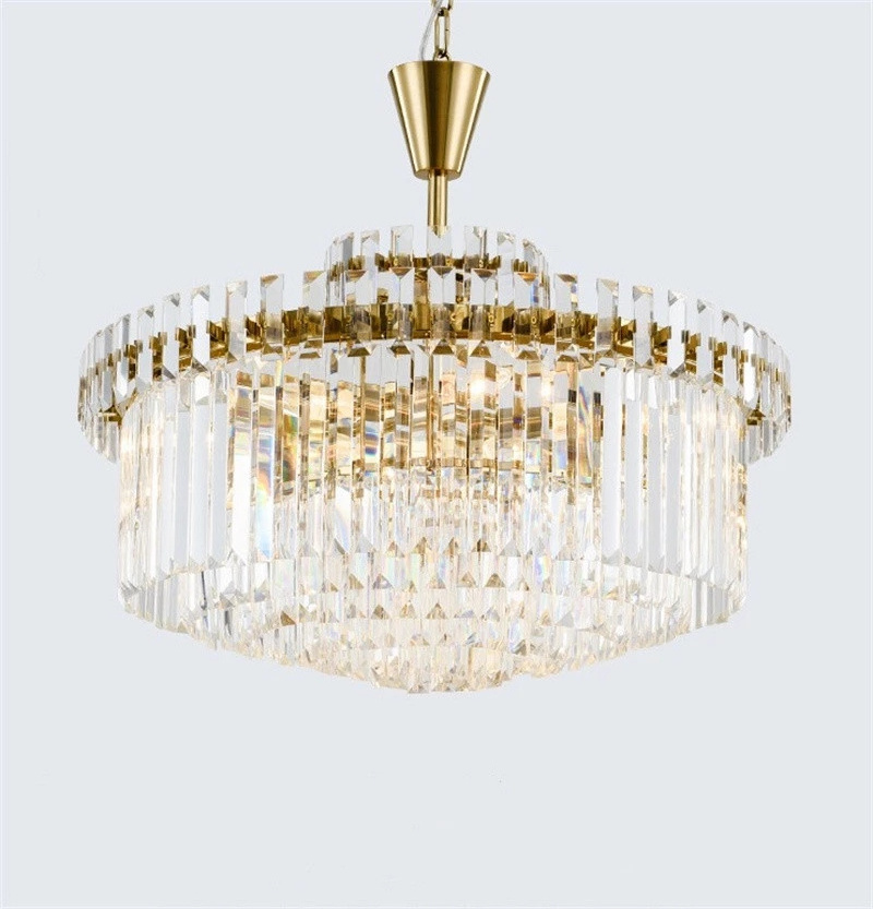 New Modern Luxury Large Chandelier Crystal Lamp LED Luminaire Gold Dining Room Living Room Home Lighting Fixture