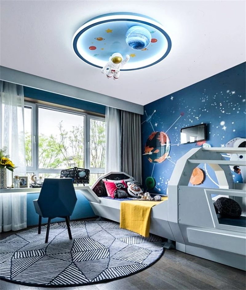 Modern Led Ceiling Light For Children's room Bedroom study Kids Baby Blue Cartoon Astronaut Ceiling Lamp Decor Light Fixtures