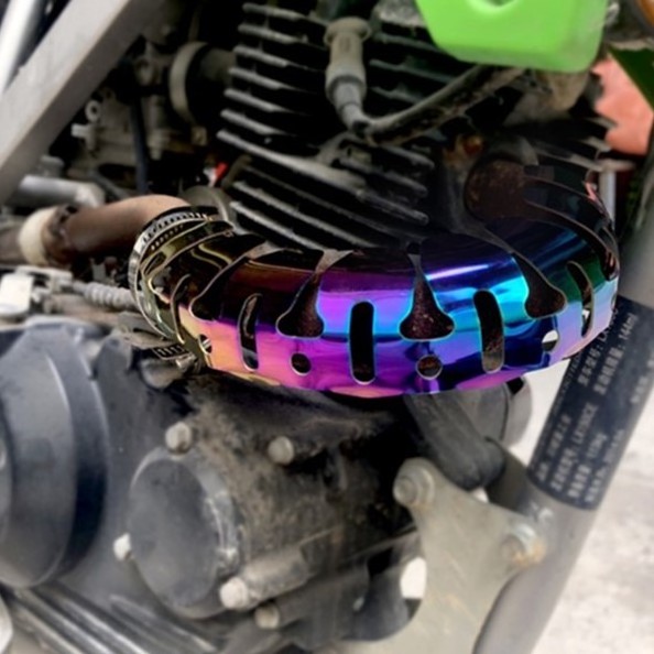 Motorcycle modified accessories universal exhaust pipe burned color protective cover anti-collision anti-scratch wholesale