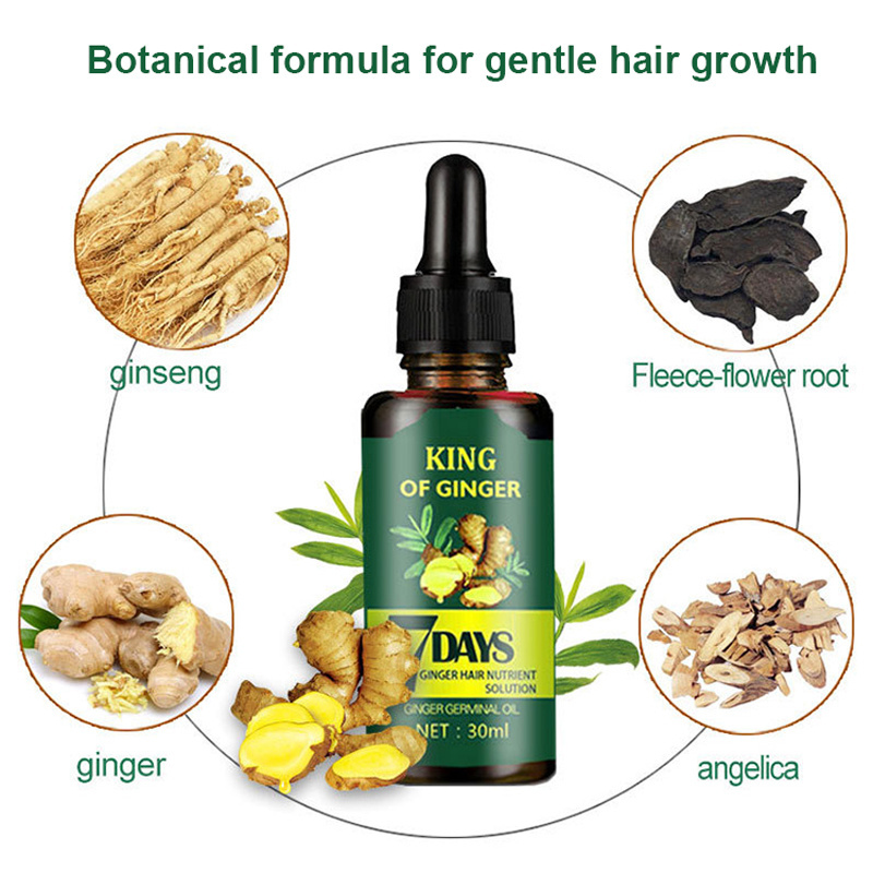 Natural anti loss serum hair growth oil alopecia hair loss treatment products organic herbal ginger regrowth oil