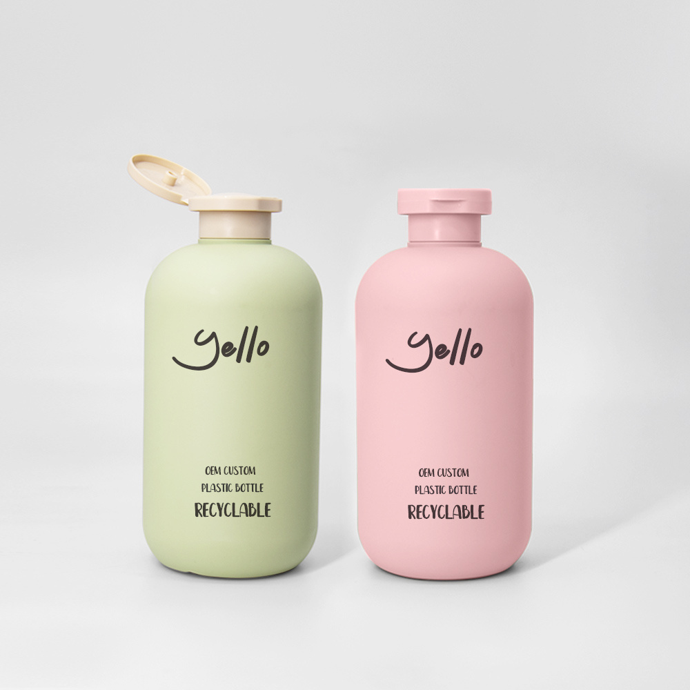 Matte Green Pink HDPE Plastic Cosmetic Packaging Custom Luxury Hotel Squeeze Empty Body Lotion Shampoo Bottle 200ml 300ml 500ml