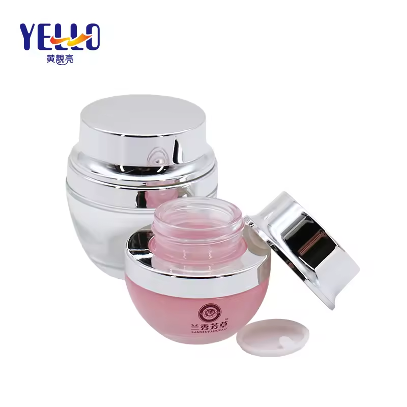 Wholesale Luxury Thick Wall Round Empty Jar 20G 50G White Or Pink Glass Jars For Cosmetic Packaging