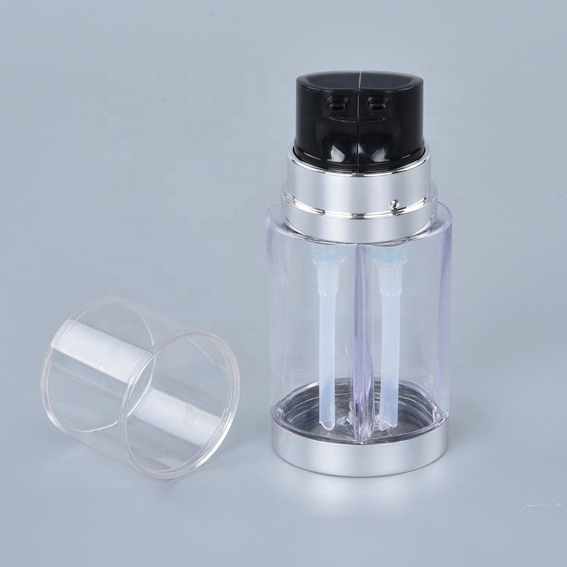 Luxury Plastic PETG 30ml 50ml Dual Chamber Airless Pump Bottle