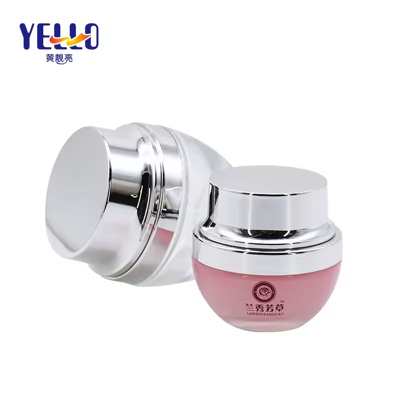 Wholesale Luxury Thick Wall Round Empty Jar 20G 50G White Or Pink Glass Jars For Cosmetic Packaging