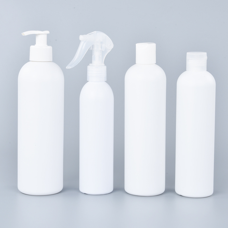 Custom Empty Plastic HDPE 8 oz 250 ml 400ml 500ml Matte White Hotel Body Lotion Baby Shampoo And Conditioner Bottles With Pump