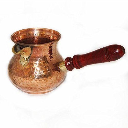 Copper And Pure Brass Metal Engraved New Designer Turkish Metal Coffee pot With Wooden Handle Moroccan Coffee Pot