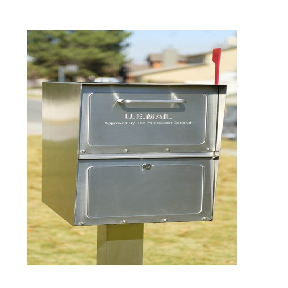 Heavy Duty Metal Mail Box Postal Box Security Cast Aluminum Lockable Ground Mount Stainless Steel Locking Mailbox for Rent P