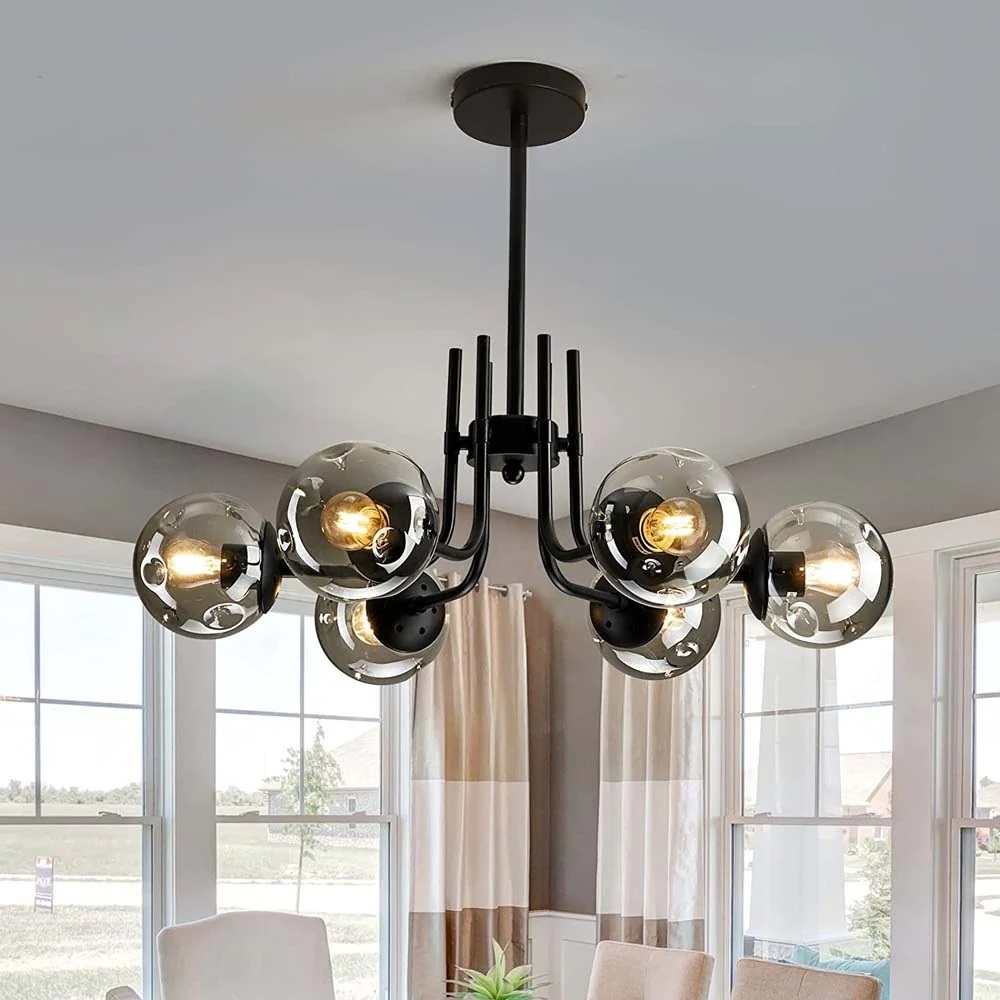 Semi Flush Mount Ceiling Chandelier Rustic Black Farmhouse Chandelier Classic Wrought Iron Contemporary Chandelier Cheap