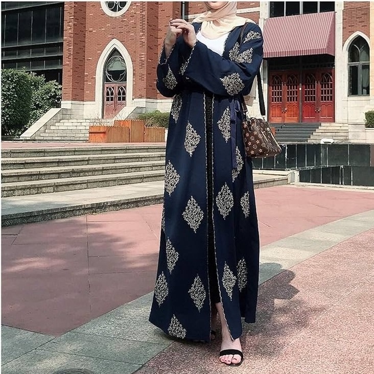 Modern UmbrelLa Design Dubai Wholesale Abaya Turkish EID Modest Islamic Clothing Dubai Elegant  Open Abaya Women Muslim Dress