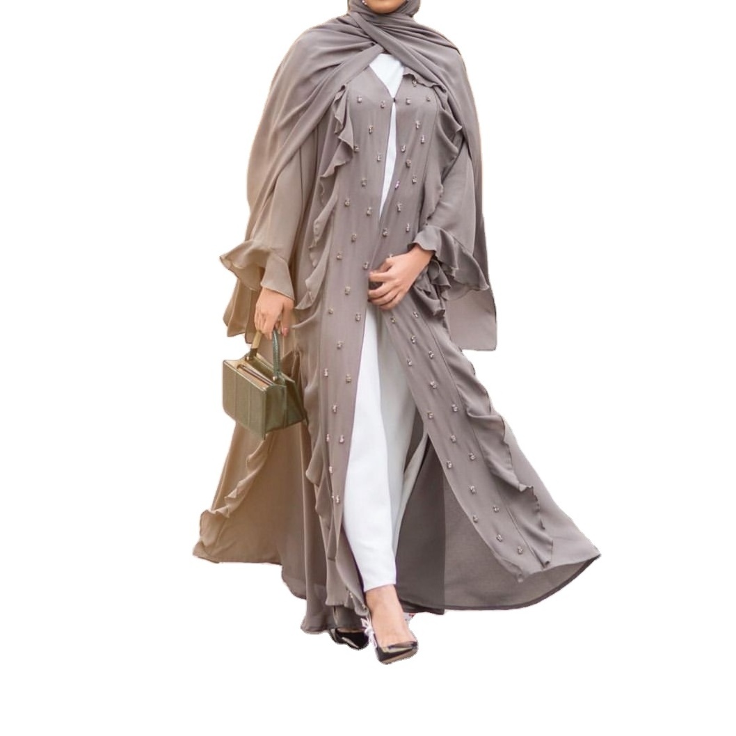 Modern UmbrelLa Design Dubai Wholesale Abaya Turkish EID Modest Islamic Clothing Dubai Elegant  Open Abaya Women Muslim Dress