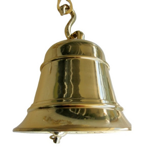 Gothic Indian Brass Bell Solid Brass Bell Wall Hung With Rope Church Bell 6 Inch Cheaply Available With Indian Vendor