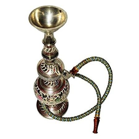 Indian Brass Hookah set single outlet Arabic shisha for Restaurant shisha compatible for charcoal and flavored Tobacco