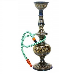 Indian Brass Hookah set single outlet Arabic shisha for Restaurant shisha compatible for charcoal and flavored Tobacco