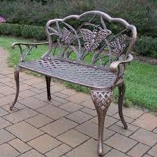 Butterfly Scroll Metal Cast Iron Bench Outdoor Garden Classical Finishing Hot Selling Bench Antique Patio Outdoor Benches