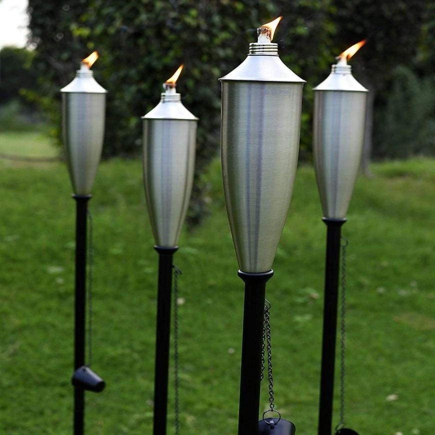 Black Metal Torch Stainless Steel Copper Plated Garden Tiki Torch Available at Wholesale and Cheap Price Direct Indian Factory