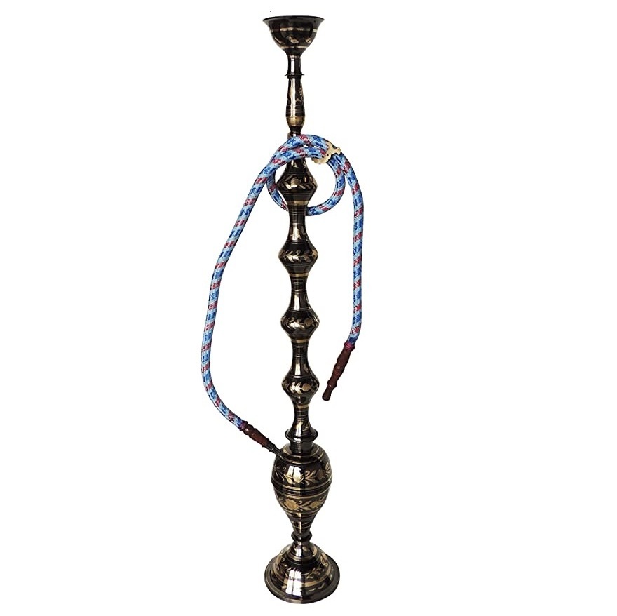 Indian Brass Hookah set single outlet Arabic shisha for Restaurant shisha compatible for charcoal and flavored Tobacco