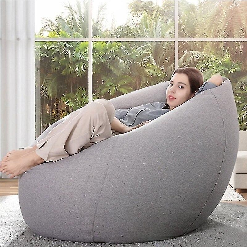 Best Stylish Grey Filled Elite Inflatable Giant Coffee Cozy Indoor Outdoor Lazy boy Leisure Bean Bags Chairs Sofa Cover Couch Be