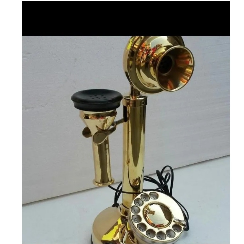 Indian Brass old  Antique Telephones For Home Office Antique Metal Ornament Rotating Dial Retro Accessory Wholesale Made India