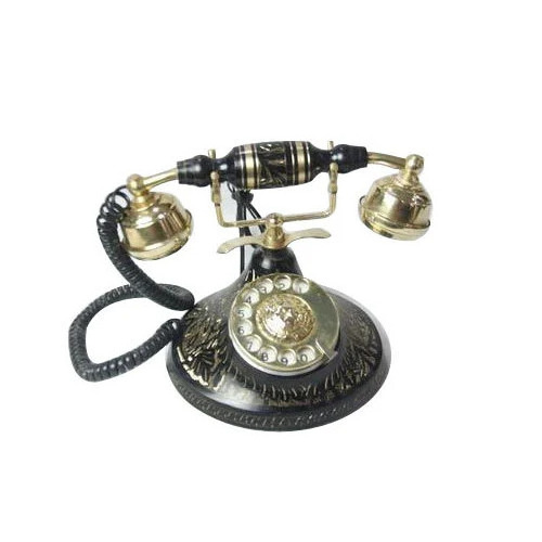 Indian Brass old  Antique Telephones For Home Office Antique Metal Ornament Rotating Dial Retro Accessory Wholesale Made India