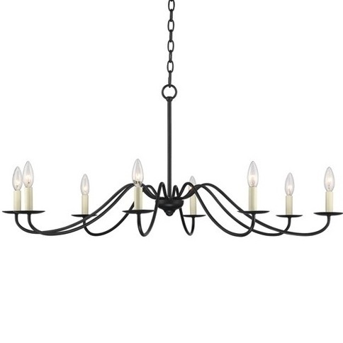 Black Metal Crystal Luxurious Metal Chandelier Black Farmhouse Chandelier Classic Minimalist Rustic Candle Chandelier Dining Roo