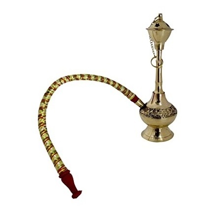 Indian Brass Hookah set single outlet Arabic shisha for Restaurant shisha compatible for charcoal and flavored Tobacco