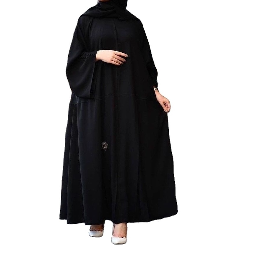 Dubai Wholesale Abaya 2023 Kaftan Turkish EID Modest Islamic Clothing Dubai Elegant Shiny Silk Open Abaya Women Muslim Dress