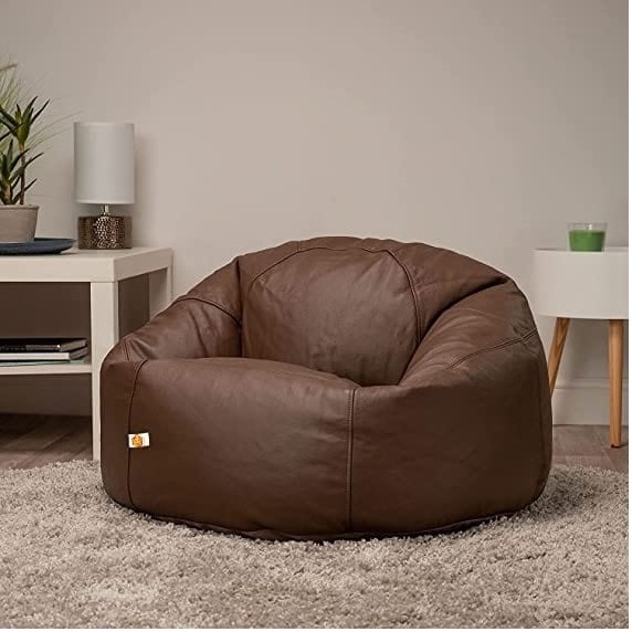 Brown Bean Filled Elite Inflatable Giant Coffee Cozy Indoor Outdoor Lazy boy Leisure Bean Bags Chairs Sofa Cover Couch Bean Bag