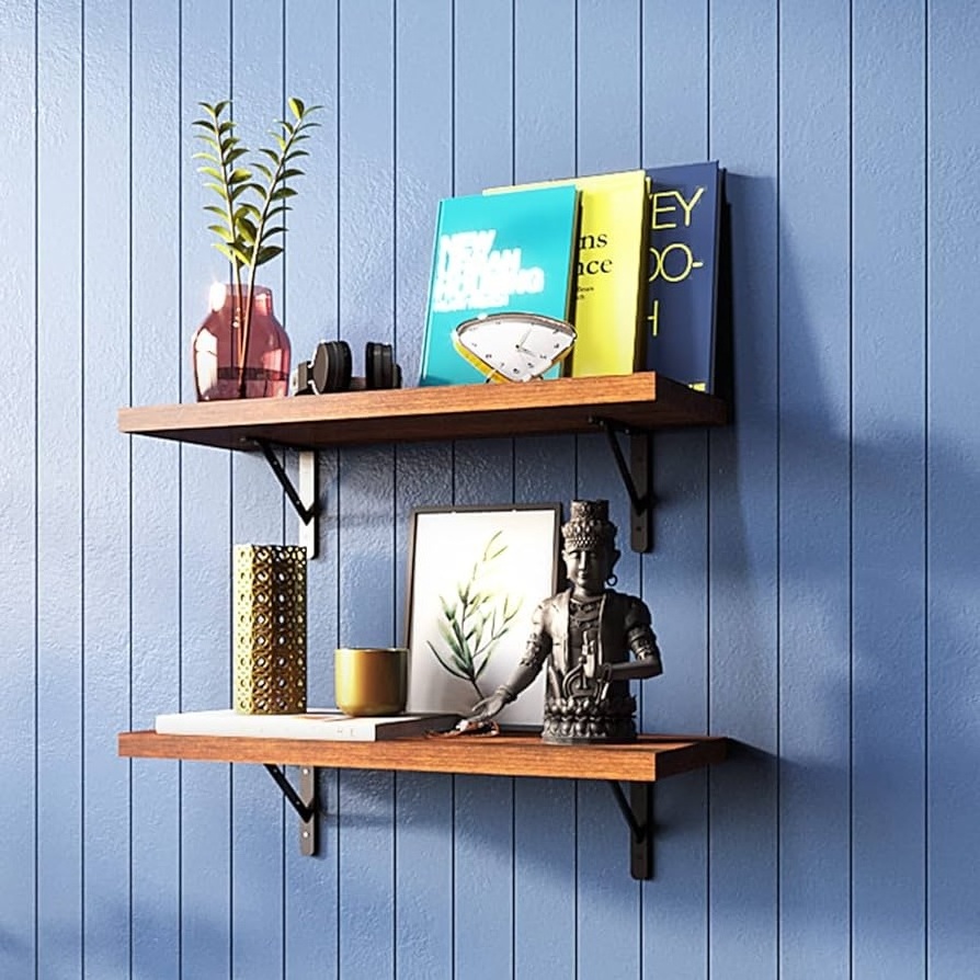 Multi Purpose Wall Mount Wall Shelf With Black Powder Coating Finishes High Quality With Three Tiers For Storage at Wholesale in