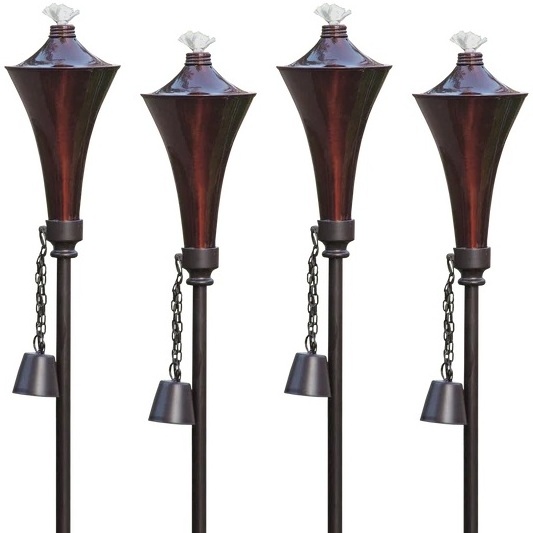 Set of 4 Patio Flame Metal Torch Copper Plated Garden Tiki Torch Available  Wholesale and Cheap Price Direct From Indian Factory