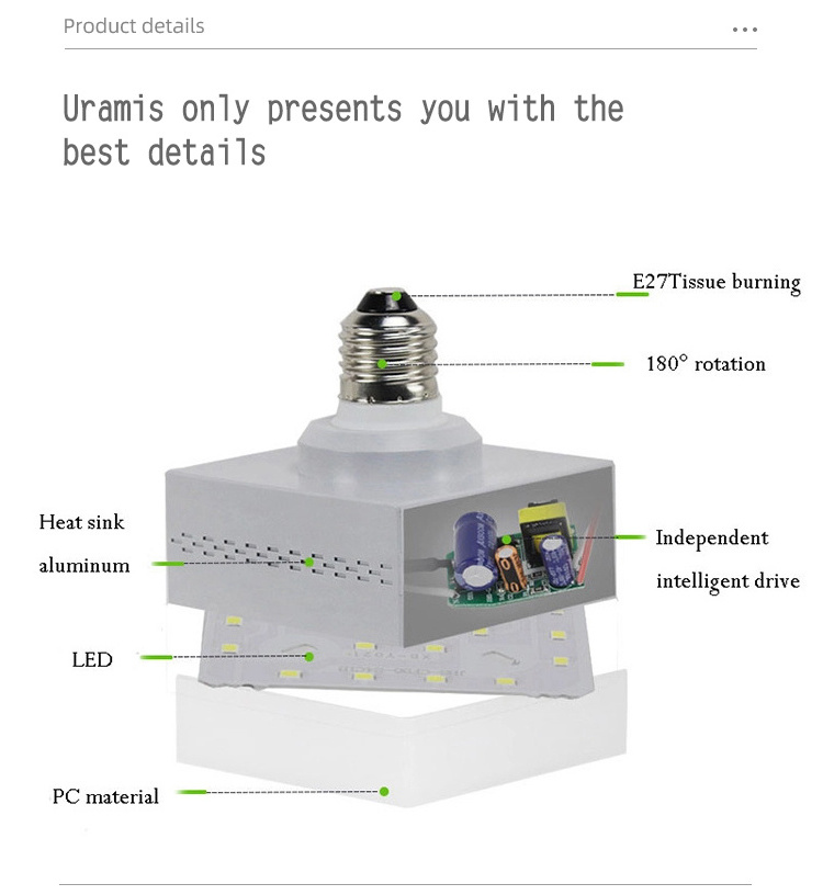 China Manufacturer Ac 9W 12W E27 B22 6500K T Square Shape led bulb Lamp led bulb Light