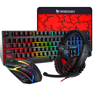 LIVOLF TF-800 keyboard mouse set headset key mouse four-piece game luminous game office home cross-border