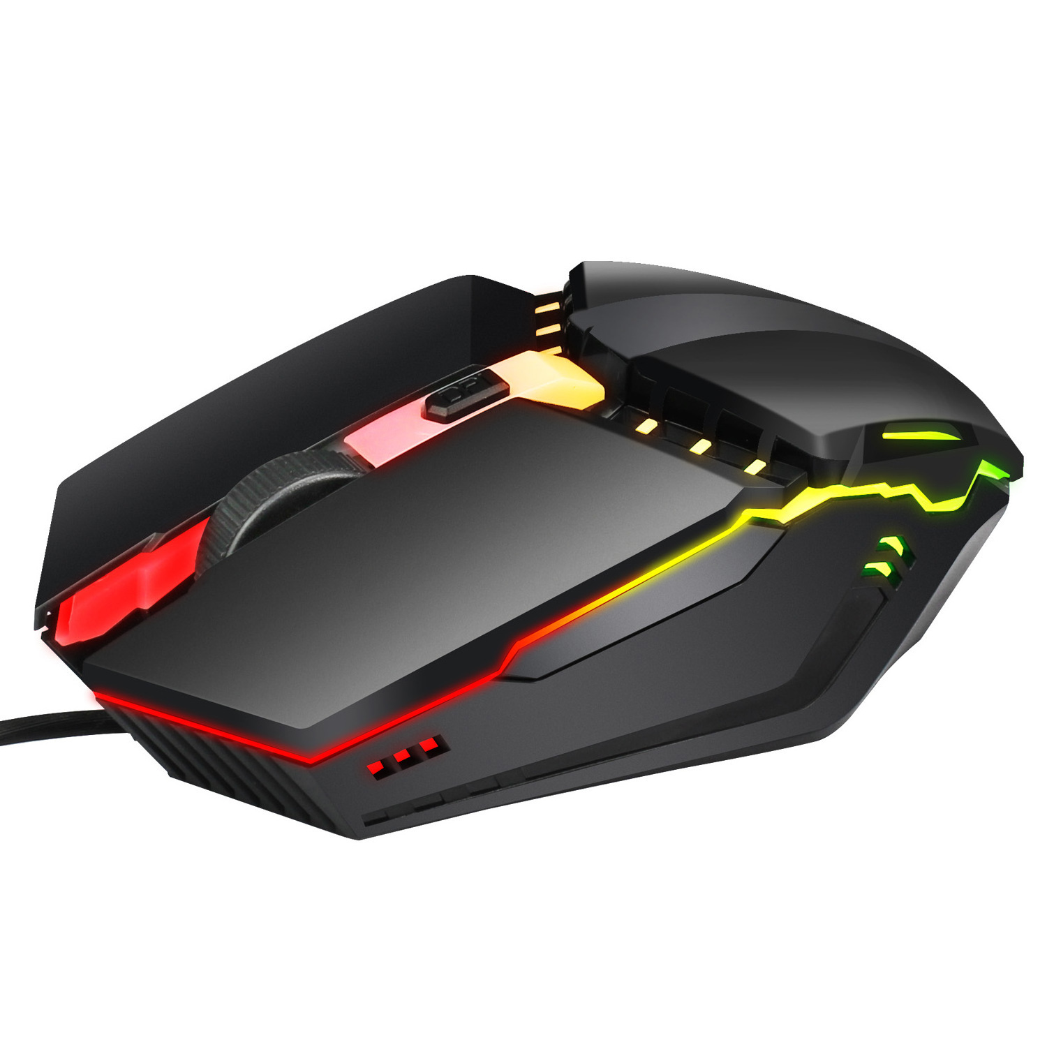 HXSJ S200 wired mouse colorful luminous competitive computer game mouse 4D ergonomic design spot cross-border