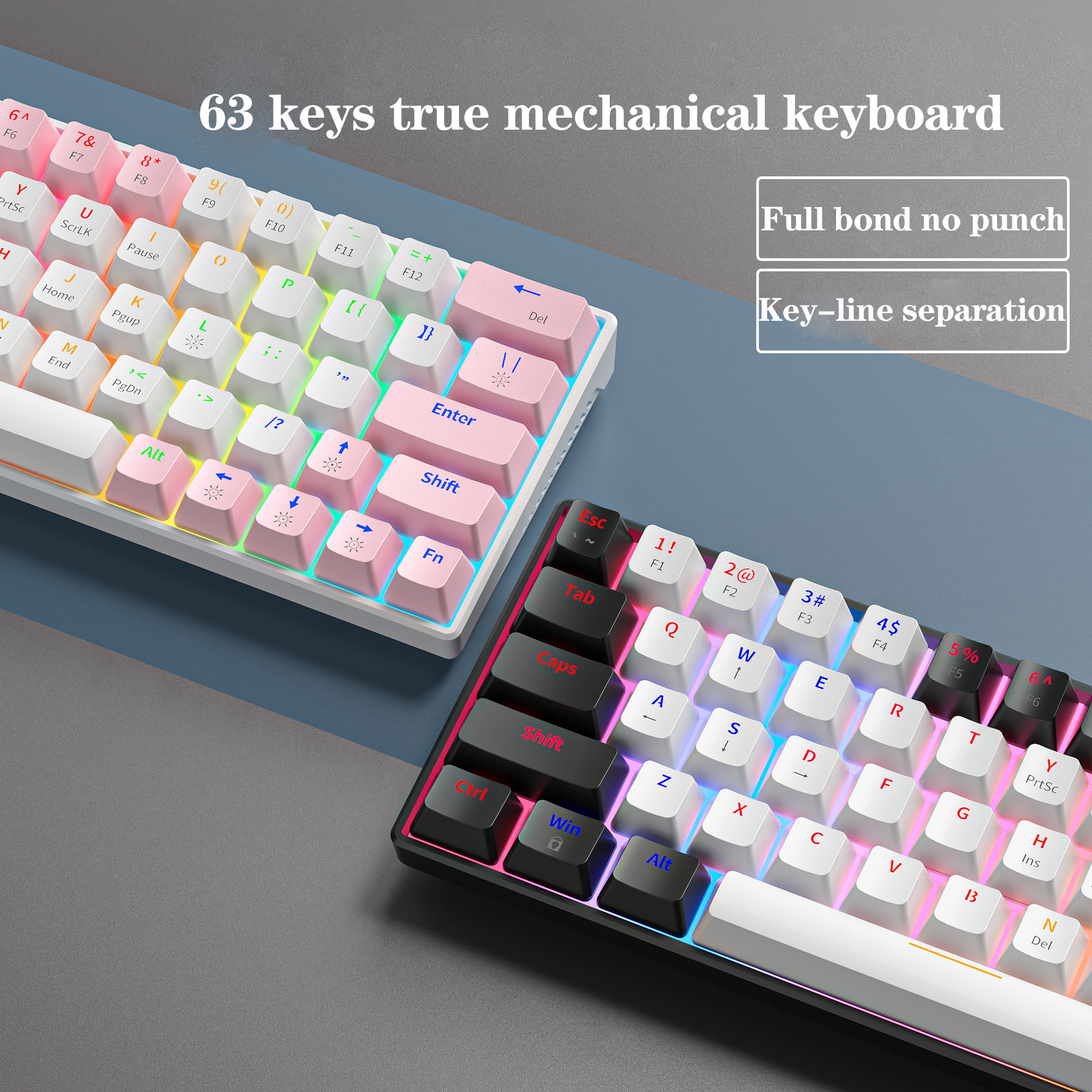 60% wire ergonomic mechan computer switch switches usb custom backlit wireless mechanical backlight mini rgb gaming keyboard