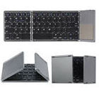 foldable slim portable mini bluetooth triple folding foldable mini bt wireless keyboard with mouse touchpad for xiaomi tv box