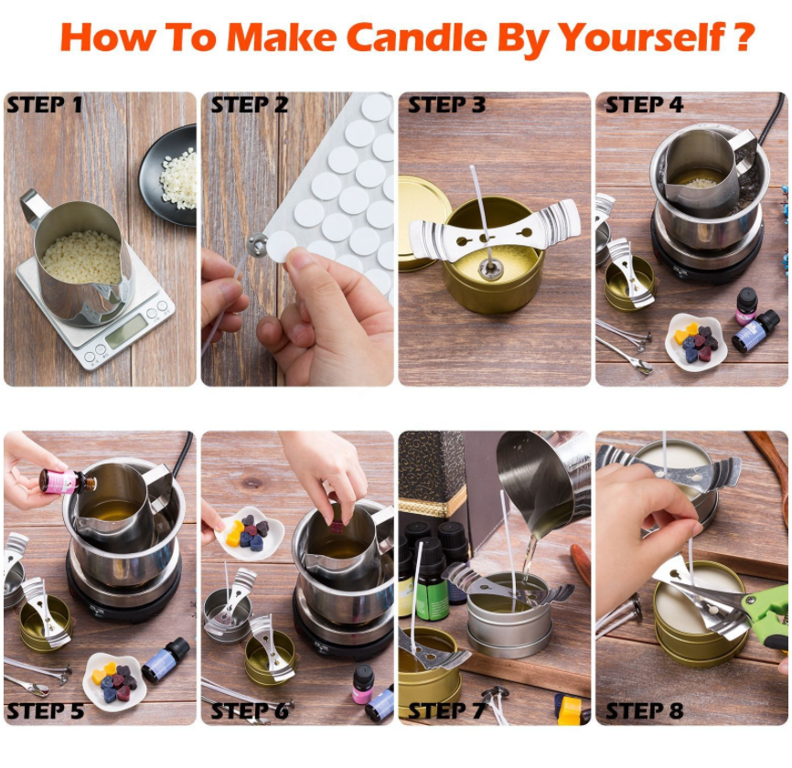 Bee Wax Candle Making Supplies wholesale scented Candle Accessory Making Kit Arts and Tin jar DIY Candle Crafts Kit