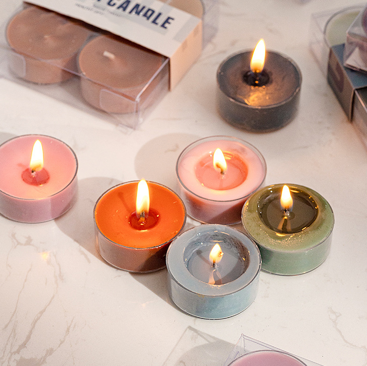 Wholesale other candle 4 pcs colorful tea light candle soy wax luxury scented candle for Valentine's Day