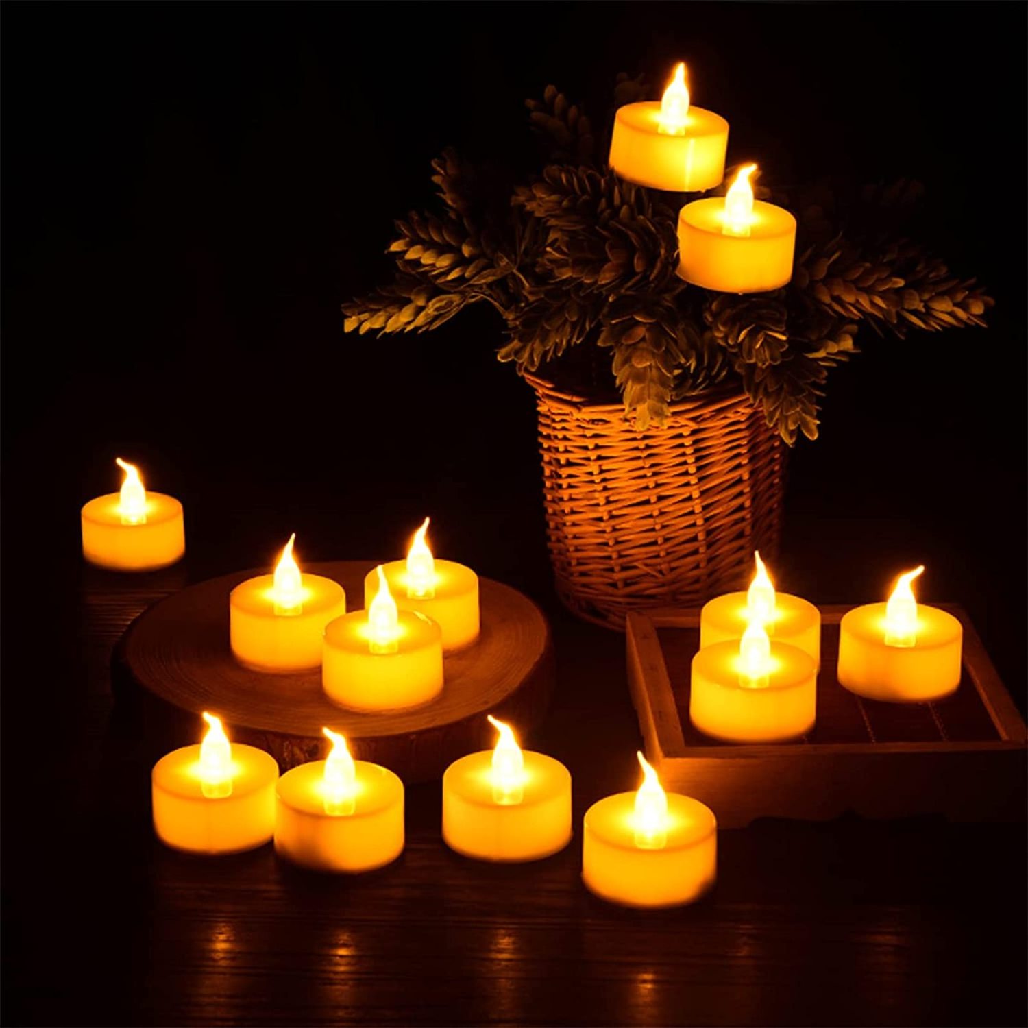 Hot Sale Flameless LED Tea Light Candles 100 Hour Realistic Flickering Bulb Battery Operated Tea Lights Seasonal & Festival Gift