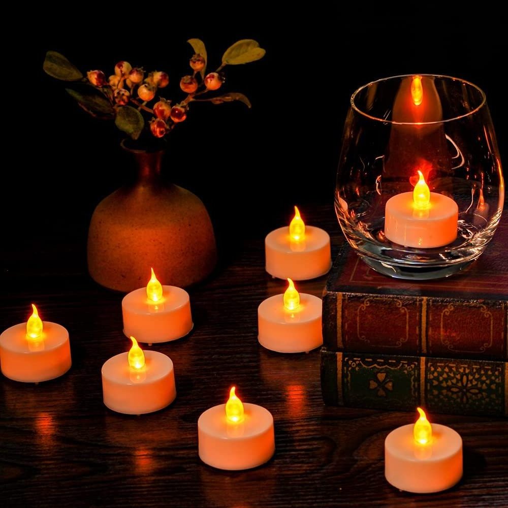 Hot Sale Flameless LED Tea Light Candles 100 Hour Realistic Flickering Bulb Battery Operated Tea Lights Seasonal & Festival Gift